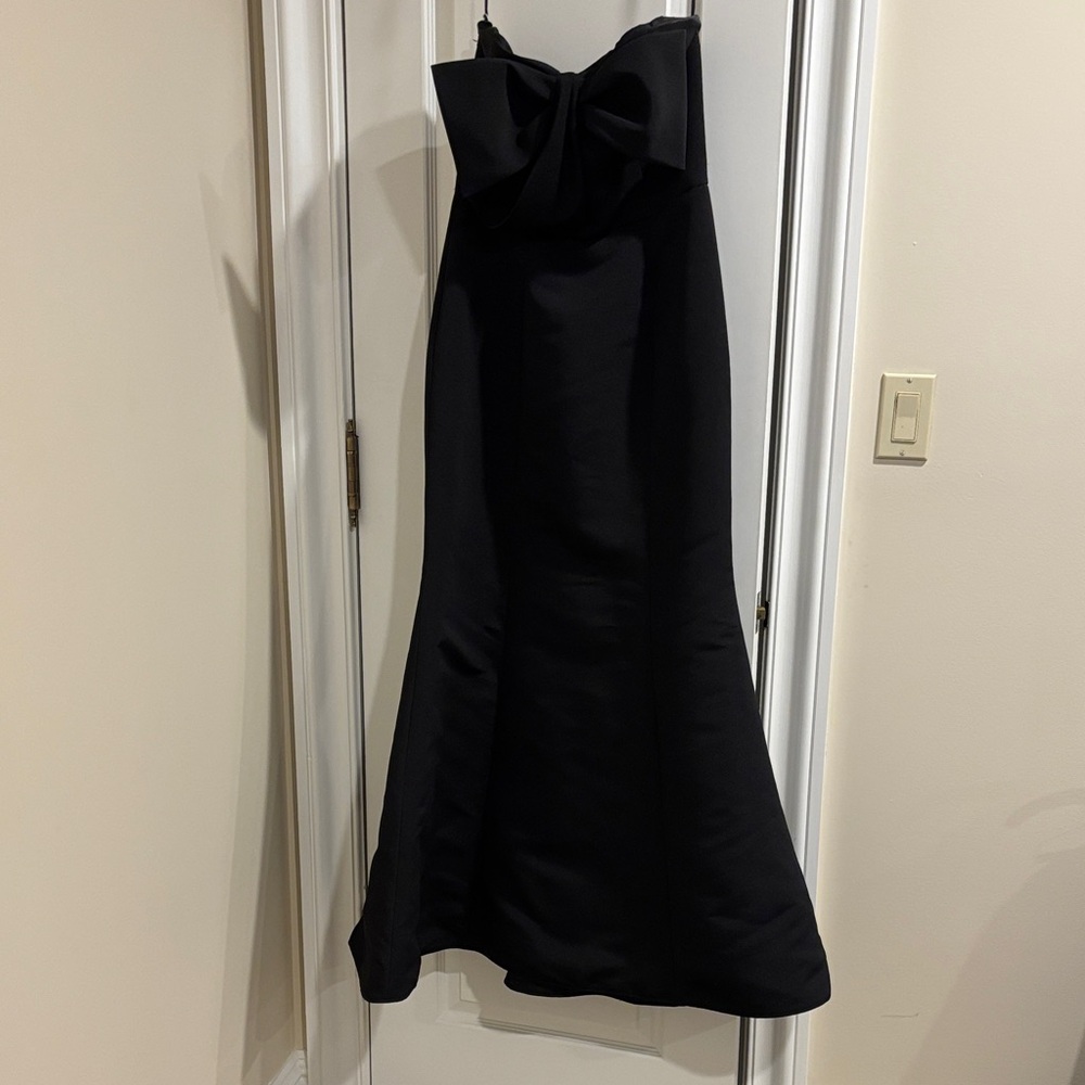 Amsale Strapless Black Dress with Bow